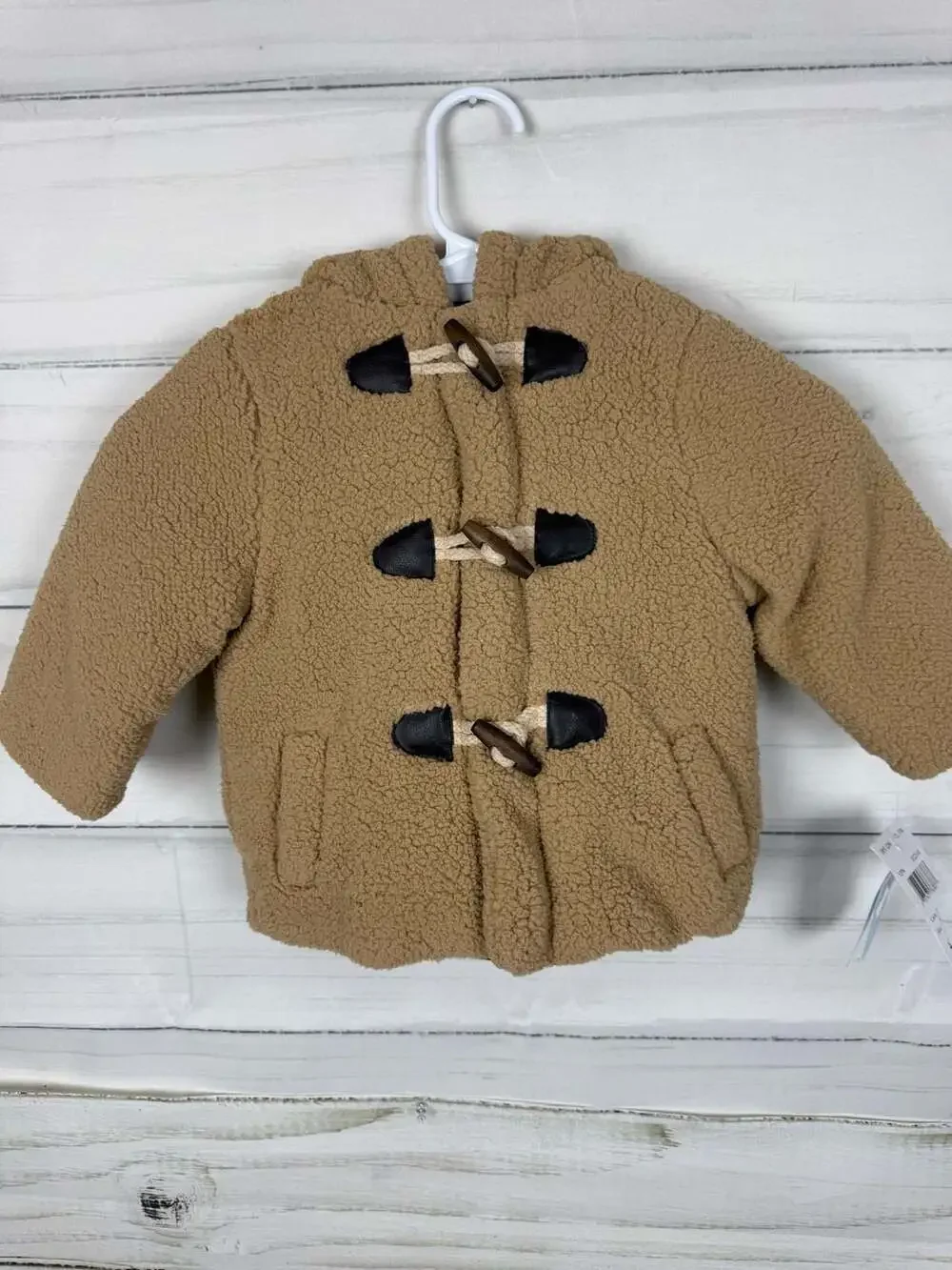 bon bébé Toddler 24M Tan Sherpa Toggle Coat